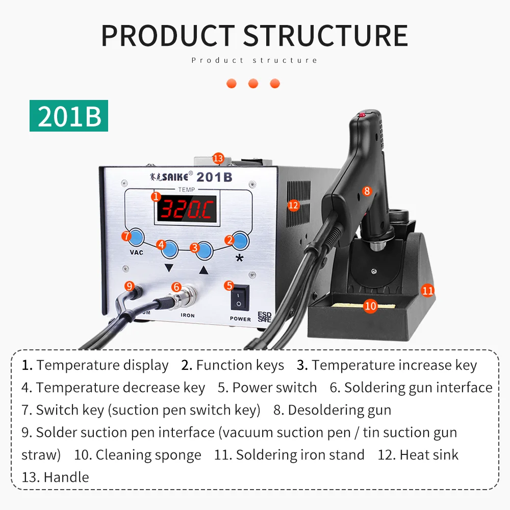 LUXIANZI 220V LCD Digital Heat gun Desoldering Station For Phone PCB IC BGA Repair Tools Hot Air Gun Welding Rework Station