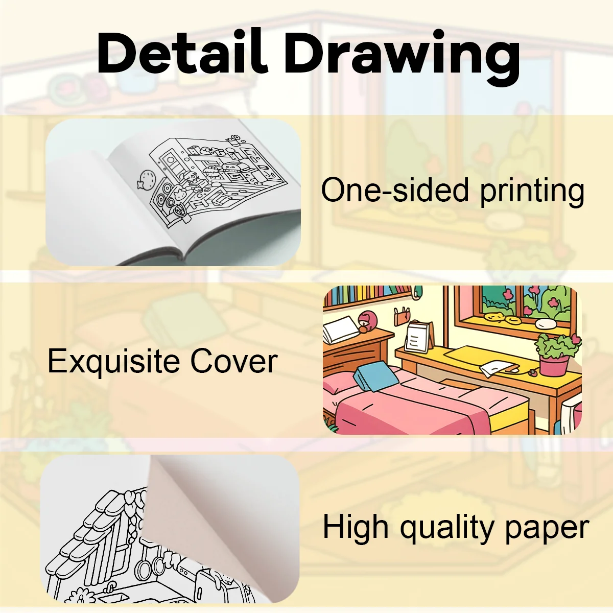 Adult Coloring Book - Cozy Home Designs: Relaxing House Layouts and Stress Relief Coloring Pages