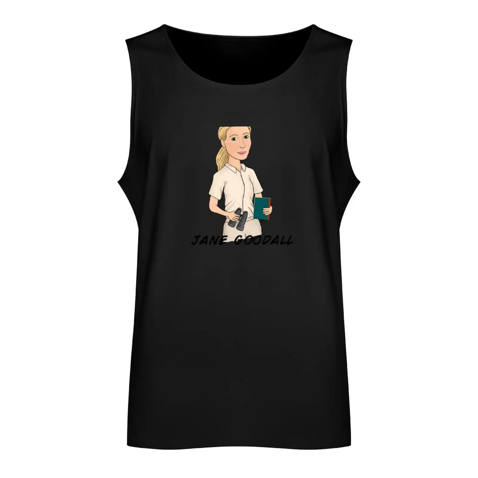 Jane Goodall - Young Jane Goodall - Green Background Tank Top gym accessories men basketball clothing gym clothing