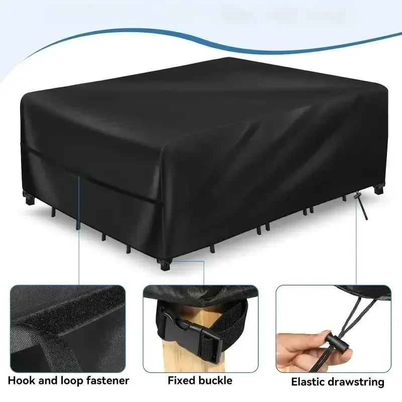 New Heavy-Duty 210D Outdoor Furniture Cover,Reinforced Stitching,with Adjustable Drawstring Suitable for Balcony, Patio,Garden