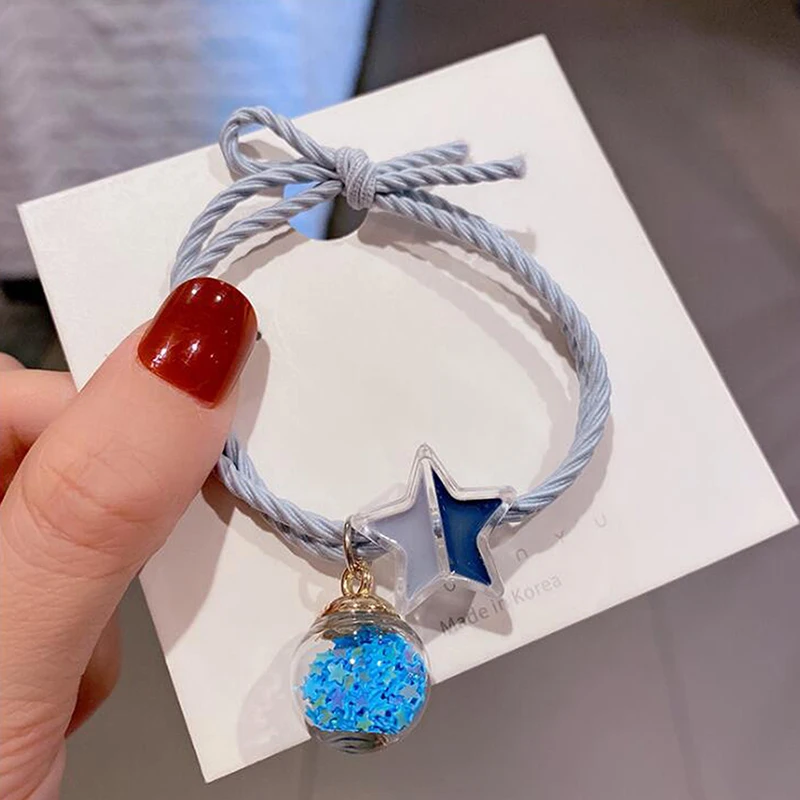 漫画の星の形をした透明な輪ゴム,子供のヘアアクセサリー,赤ちゃんの頭飾り,髪を傷つけない,新しい