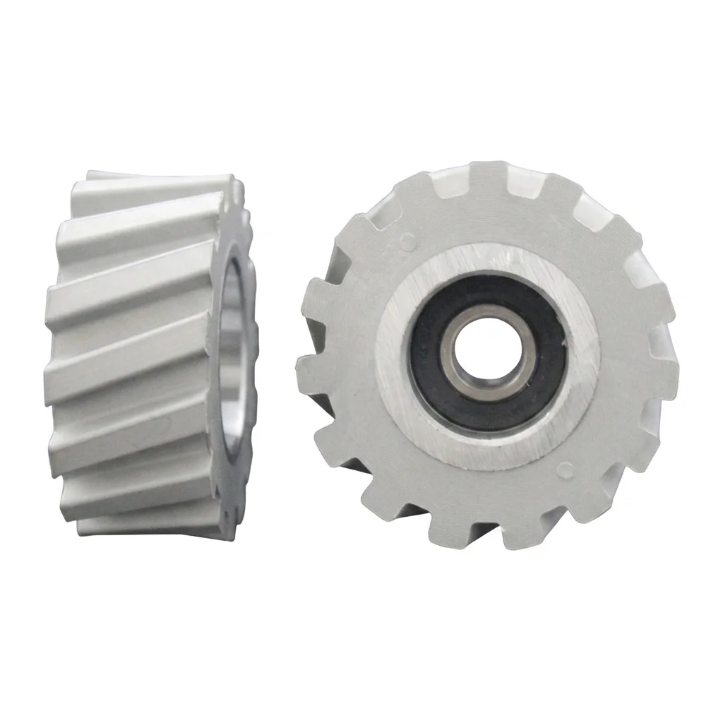 48x25x8mm Rubber Press Wheel Gear Pressure Roller With Bearing For For Edge Banding Machine Woodworking Machinery Parts Gray