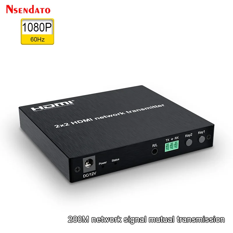 

2x2 HDMI Matrix Network Transmitter Over Cat 6 200M 2 in 2 out seamless switching HDMI Video Transmitter Ethernet Adapter For TV