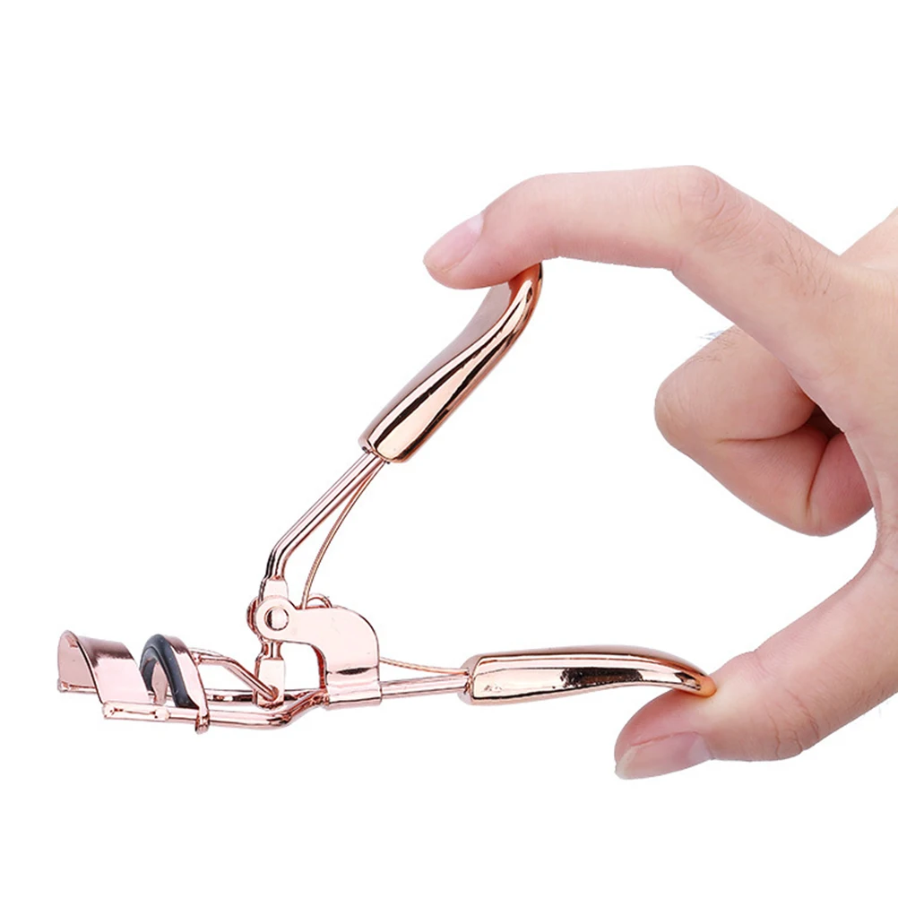 Stainless Steel Eyelash Curler Rose Gold Professional Makeup Tool Handle Eyelashes Tweezer Curler Clip Beauty