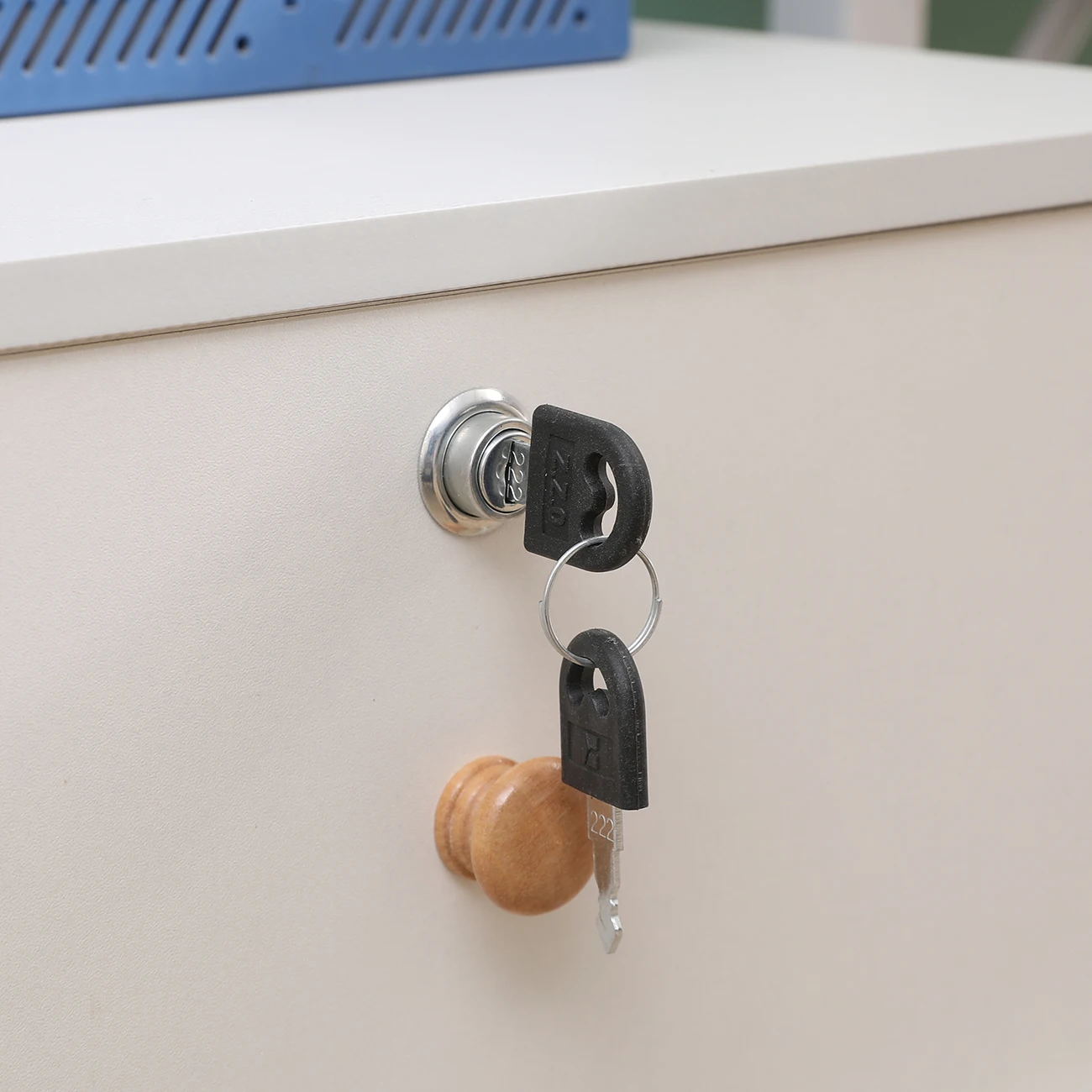 خزائن ملفات متنقلة ذات 3 أدراج من BonChoice، خزانة ملفات مكتبية قابلة للقفل مع عجلات دوارة، تخزين خشبي تحت المكتب #5