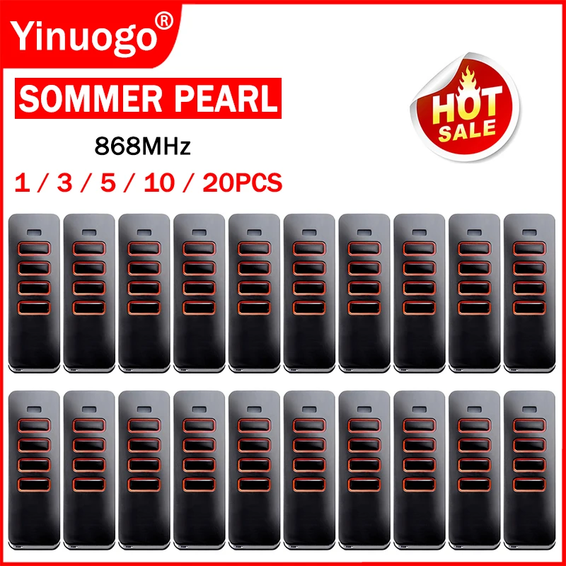 

SOMMER Pearl Vibe Twin Status 4018V000 4019V000 TX55-868-4 TRX55-868-4 TX40-868-4 Garage Door Remote Control 868.8MHz 868.95MHz