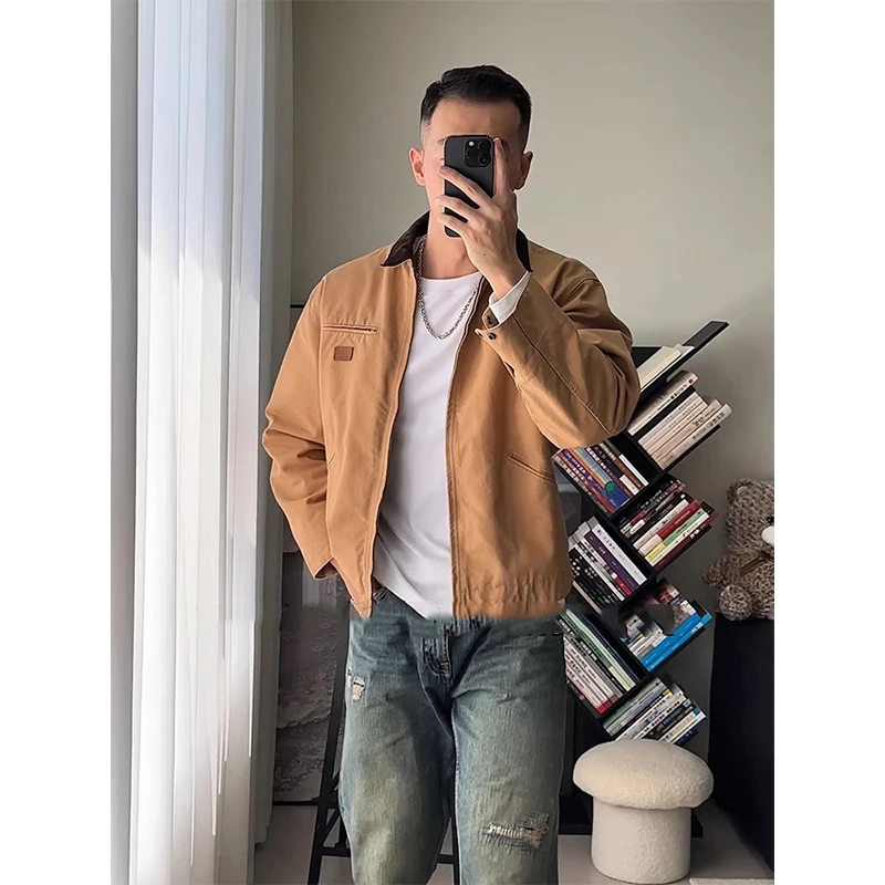 

Vintage Harington Jaet Men's Spring Autumn Workwear American Retro ort Coat Cleanfit Loose Fit No Ironing Procing