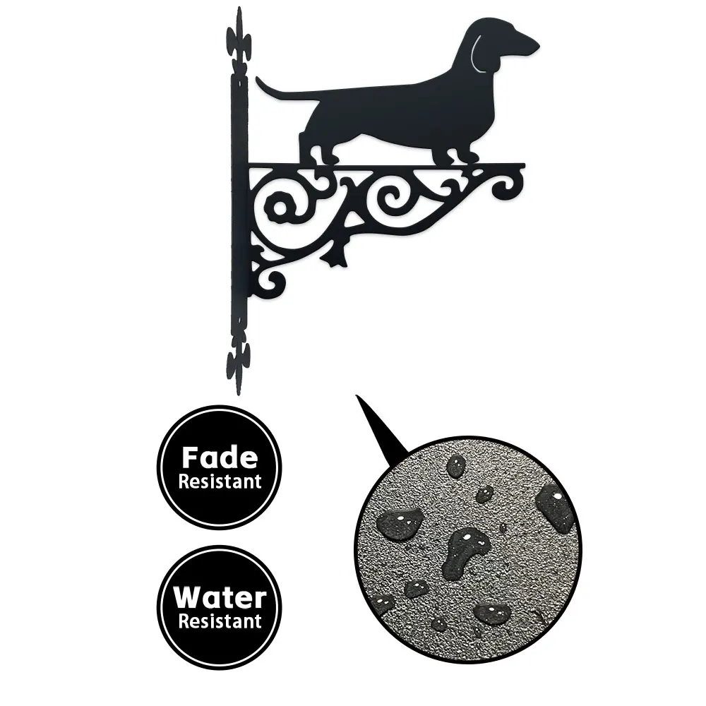 . Colgue plantas o decoración con un encanto canino. 25 cm de altura, se adapta a cualquier pared. Un elegante soporte con silueta de dachshund
