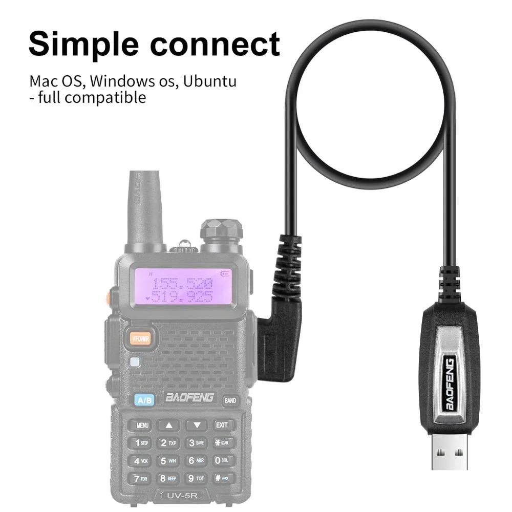 USB Programming Cable With CD For Baofeng UV-5R 82 888S UV-S9PLUS UV-13 16 17 21 Pro Quansheng UV-K5 5R Plus Walkie-Talkie Radio