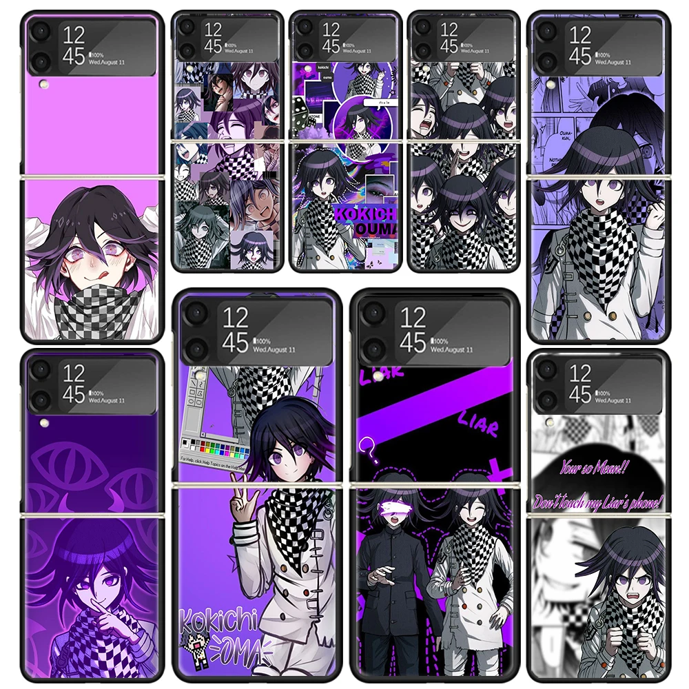 Danganronpa Kokichi Ouma Clear Phone Case For Samsung Z Flip 5 4 3 Galaxy ZFlip 6 5G Shockproof Hard Print Cover TPU PC Coque