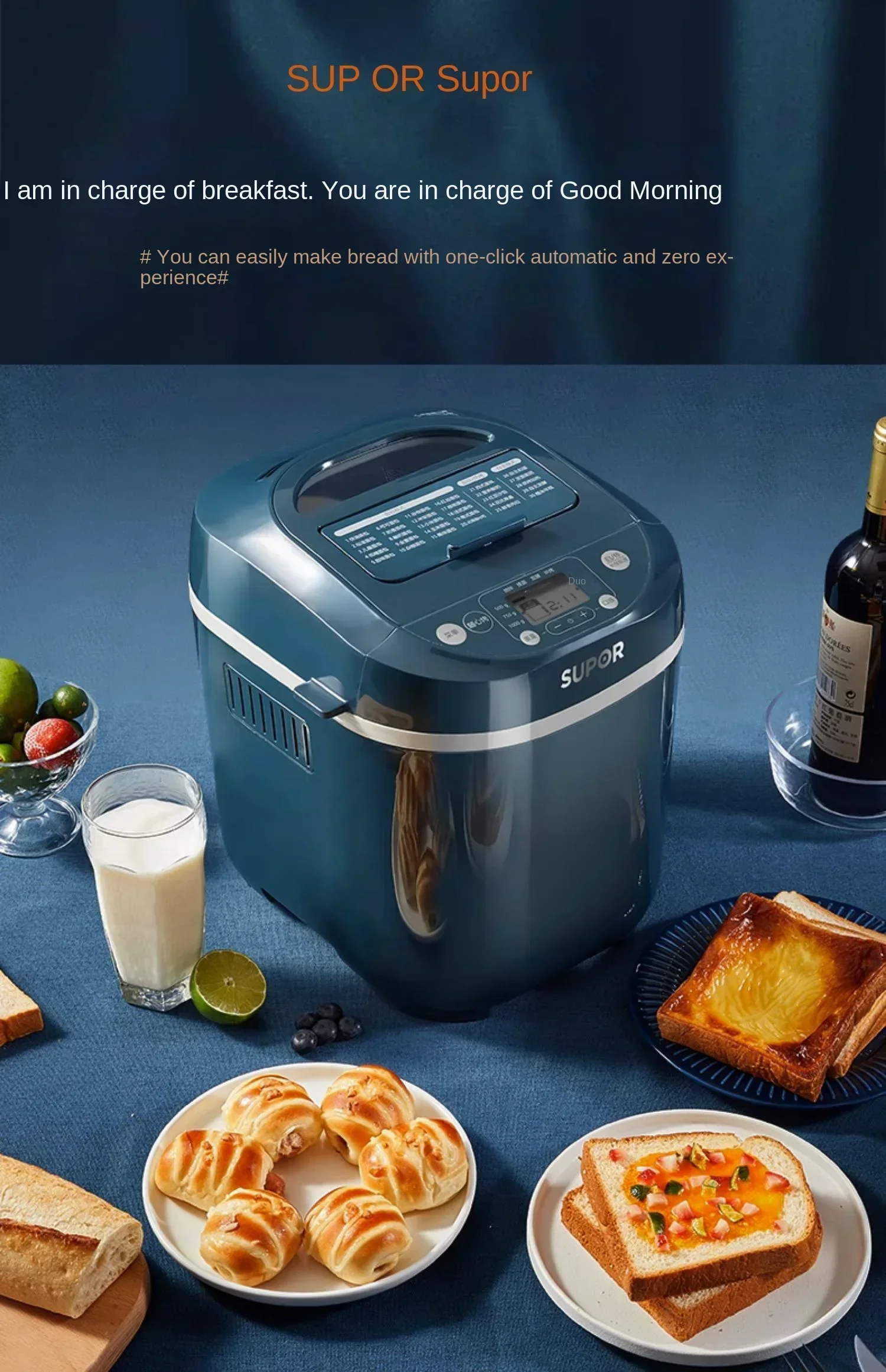 SUPOR-Machine à petit-déjeuner automatique, appareil multifonctionnel pour ferWhitedes brioches et cuire des toasts, 220V, JxMachine