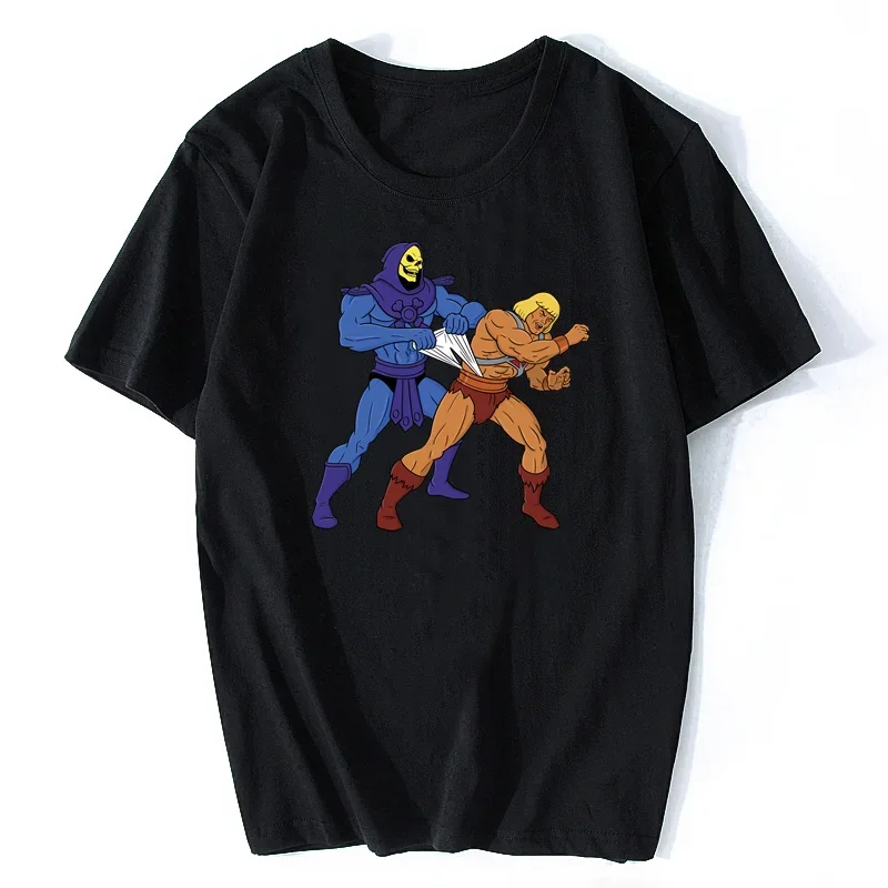 Masters Of The Universe harajuku summer He-Man Skeletor Movies Short Sleeve Wedgie Funny Cotton fashion Round neck