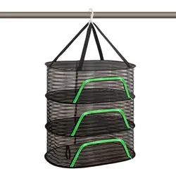 Drying Rack Net Foldable 3 Layers Dryer Rack With Zippers Portable Strong Nylon Rope Multi-function Food Mesh Dryer For Garden