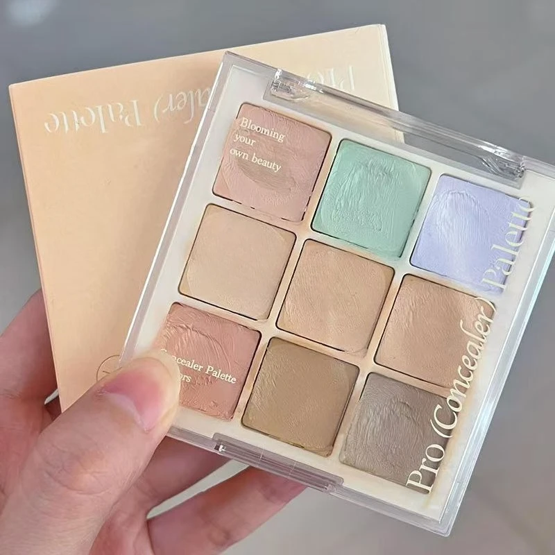 

Nine-Color Concealer Fades acne and blemishes Lightens dark circles Fills tear troughs Brightens complexion Long-lasting wear