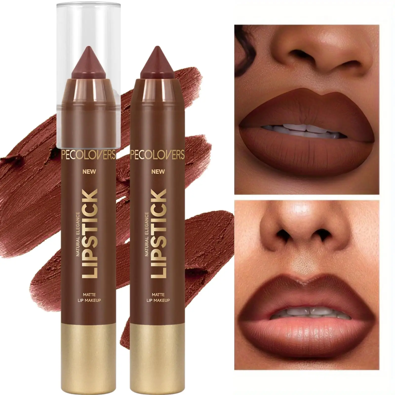 Rouge à lèvres velours marron, imperméable, finition mate douce, soyeux, Anti-taches, superposé, brillant à lèvres, cadeaux de vacances, 1 pièce