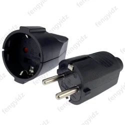 250v 16a french Russia Korea German EU  Plug power cord wired cable Socket Male Female Assembly Receptacle connector