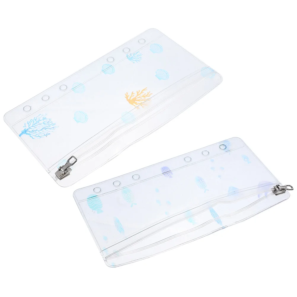 

2pcs Series A6 PVC Binder Zipper Pockets 6 Hole Binder Pocket Loose Leaf Notebook Accessories Document Pouch Storage