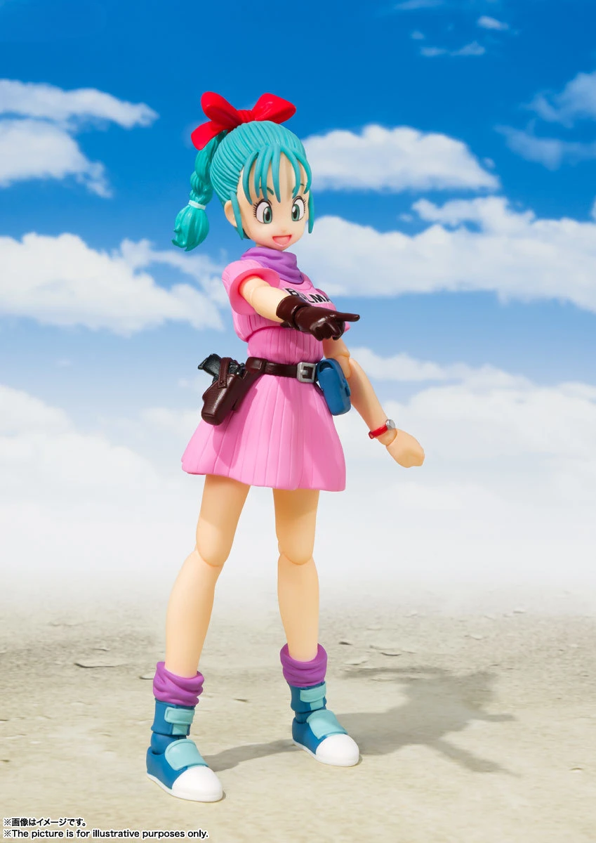 En Stock, nueva serie Bandai SHF Dragon Ball genuina Bulma-el comienzo de la aventura, figuras de acción, juguete para regalo, colección de modelos