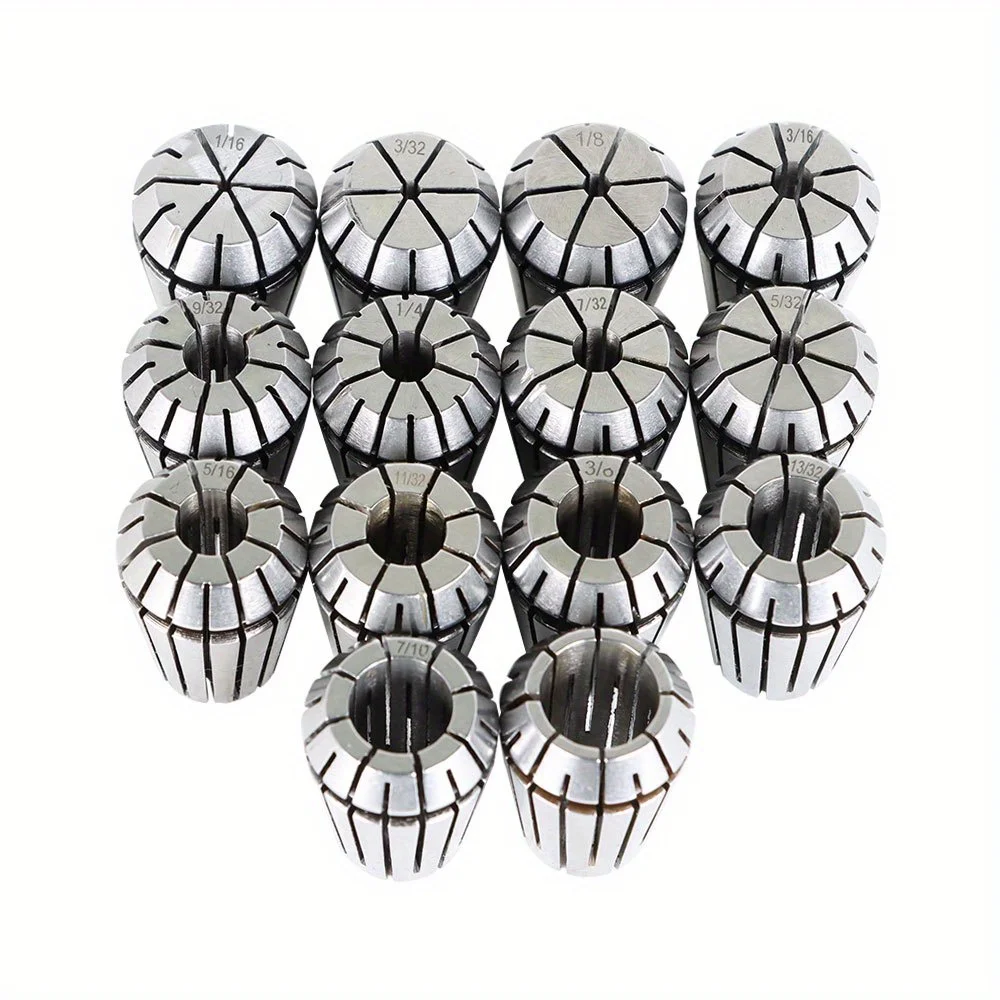 ER20 collet set 1/16-1/2 in. carbon steel collet set for CNC workholding, engraving and milling lathe tools
