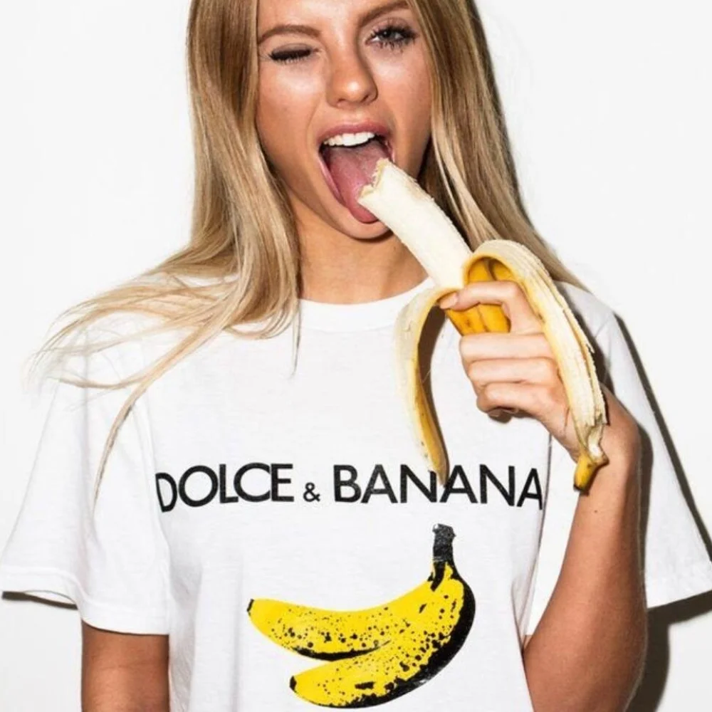 Seeyoushy Funny T Shirt Banana Printed Women Short Sleeve Harajuku Ulzzang Tumblr T Shirt Fashion Style Cute Tops Graphic Tee