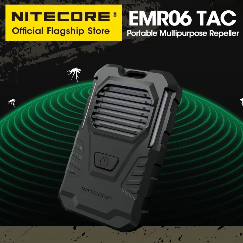 NITECORE EMR06 TAC Portable Multipurpose Repeller USB-C Powered Mini Repeller for Walk The Dog Sleep Camping Trekking