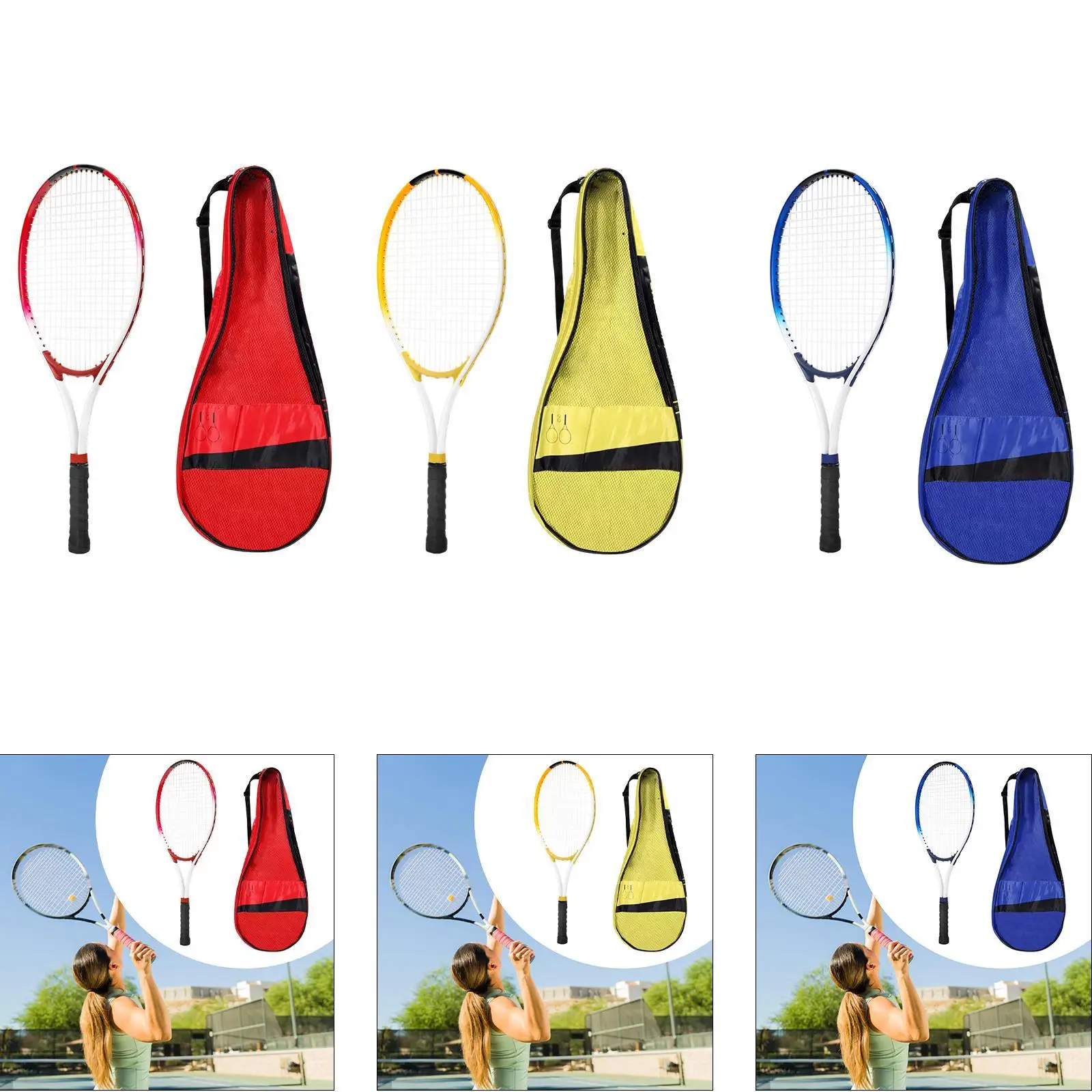 

Tennis Racket with Storage Bag Beach Comfortable Nonslip Grip Tennis Racquet