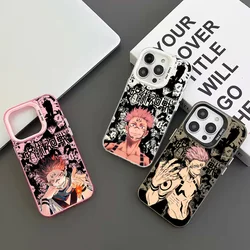 Jujutsu Kaisen Yuji Sukuna custodia per telefono per Apple iPhone 15 14 13 12 11 Pro MAX XR Cover interna placcata argento colorato