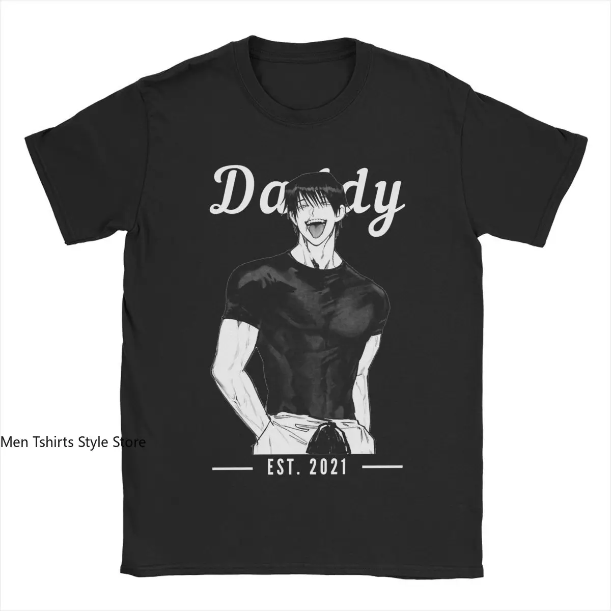 Daddy Toji Fushiguro Anime T Shirt Men's 100% Cotton Fashion for Male T-Shirts Crewneck Tees Short Sleeve Tops Plus Size