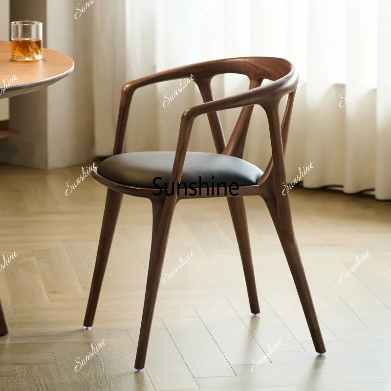 

Italian minimalist back chair restaurant dining chair household solid wood desk chair