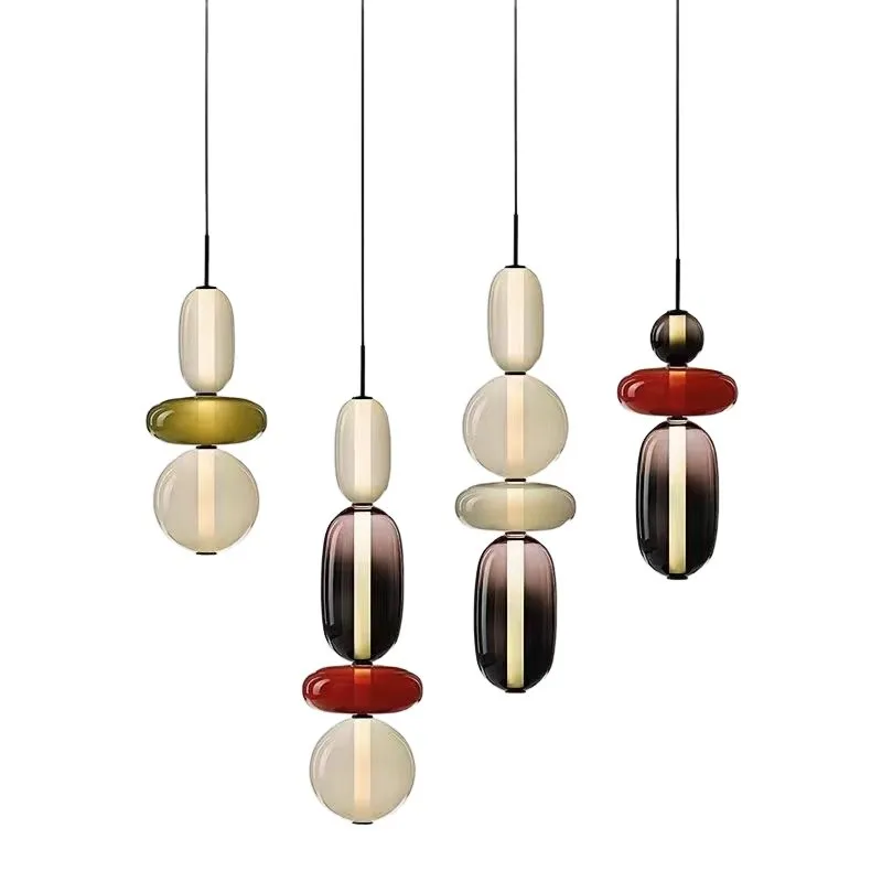 Nordic postmodern bar counter stained glass ball cross-border chandelier designer restaurant bedroom bedside lamp cafe