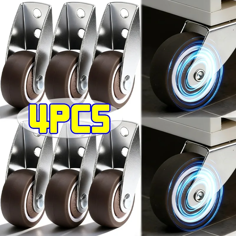 Rodízio de móveis silencioso, 4 tamanhos, montagem lateral, suporte para porta móvel, roda móvel, móveis para casa, mesa, cadeira, sofá, rolo direcional