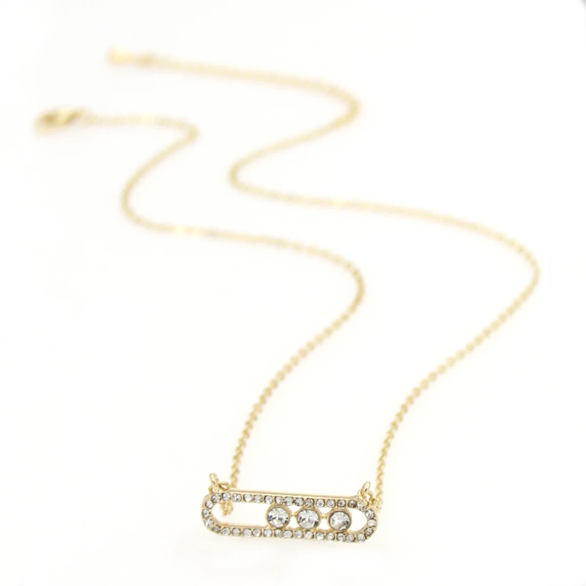 Fashion Oblong Crystal Love Pendant Necklace For Women