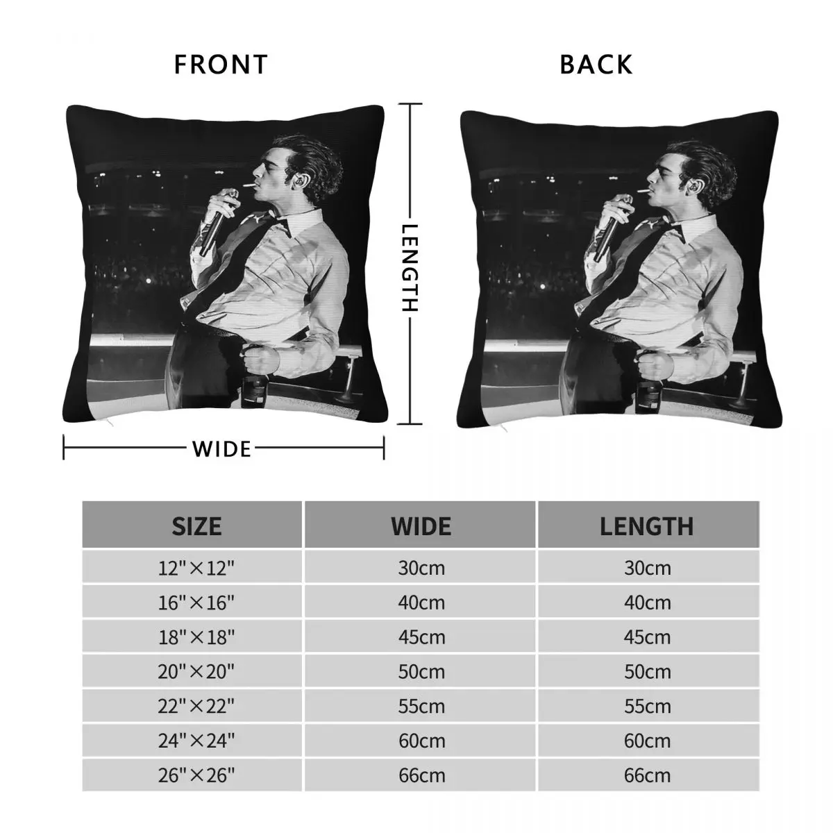 The 1975 Matty Healy Smoking Square Pillowcase Polyester Linen Velvet Printed Zip Decor Sofa Seater Cushion Cover
