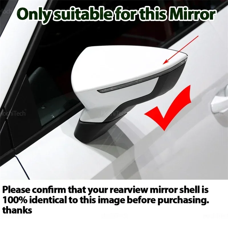 For Seat Leon Lion 5F III ST FR Cupra, Ibiza 6F V KJ1 , Arona KJ7 Carbon Fiber Look Mirror Cover Replacement Side Mirror Caps view 2