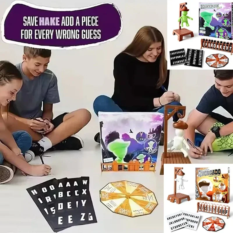 

2026 NEW Super fun 2025-Cowboy Magnetic Board Games Mystery Guessing Word|| Before Hank\ Falls Hanging with Doll*& Travel Table