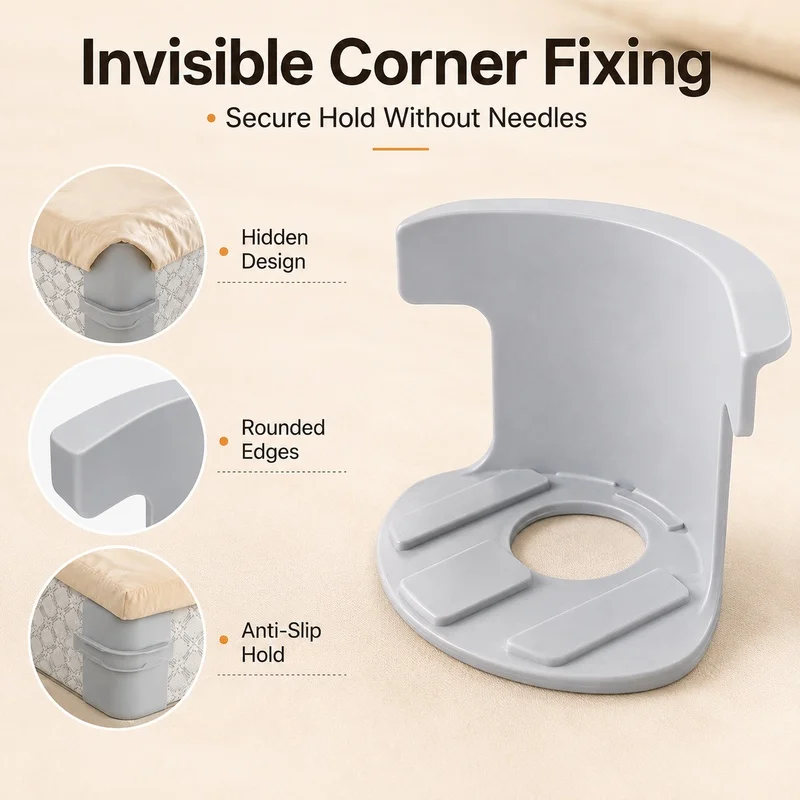 No Pin Bed Sheet Holders Invisible Anti Slip Fastener Clips for Mattress Covers Bedding Sofa Covers Secure Sheet Grippers