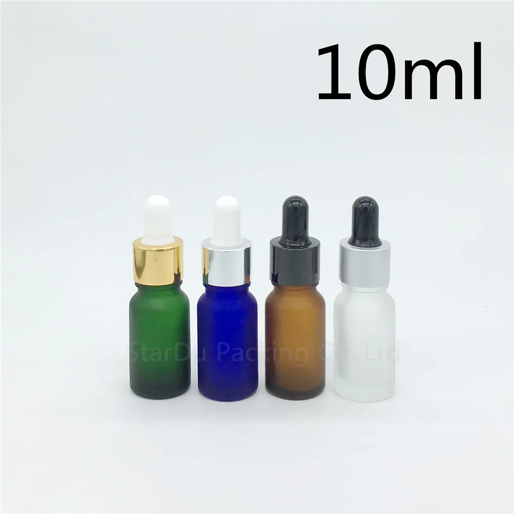 

Travel Bottle 200pcs 10ml Amber Green Blue Transparent Frosted Glass Essential Oil bottle, 10cc Glass Perfume Dropper Bottle