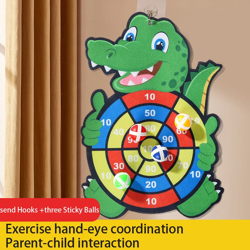 Brinquedos alvo infantis, dardos, bolas pegajosas, versão crocodilo com 3 bolas e 1 gancho