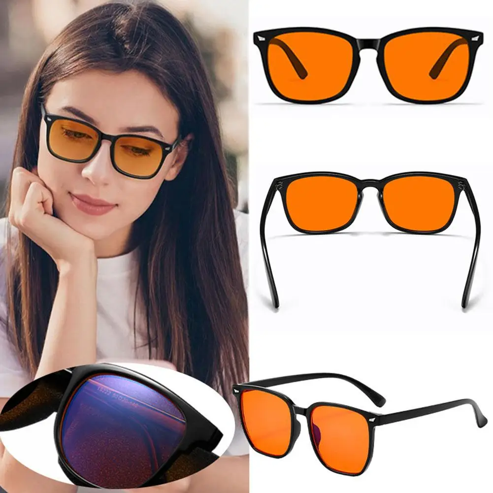 Blue Light Blocking Glasses Red Lens Block 98% Harmful Blue Anti Glare UV Protection Relieve Eye Strain For Computer Phone