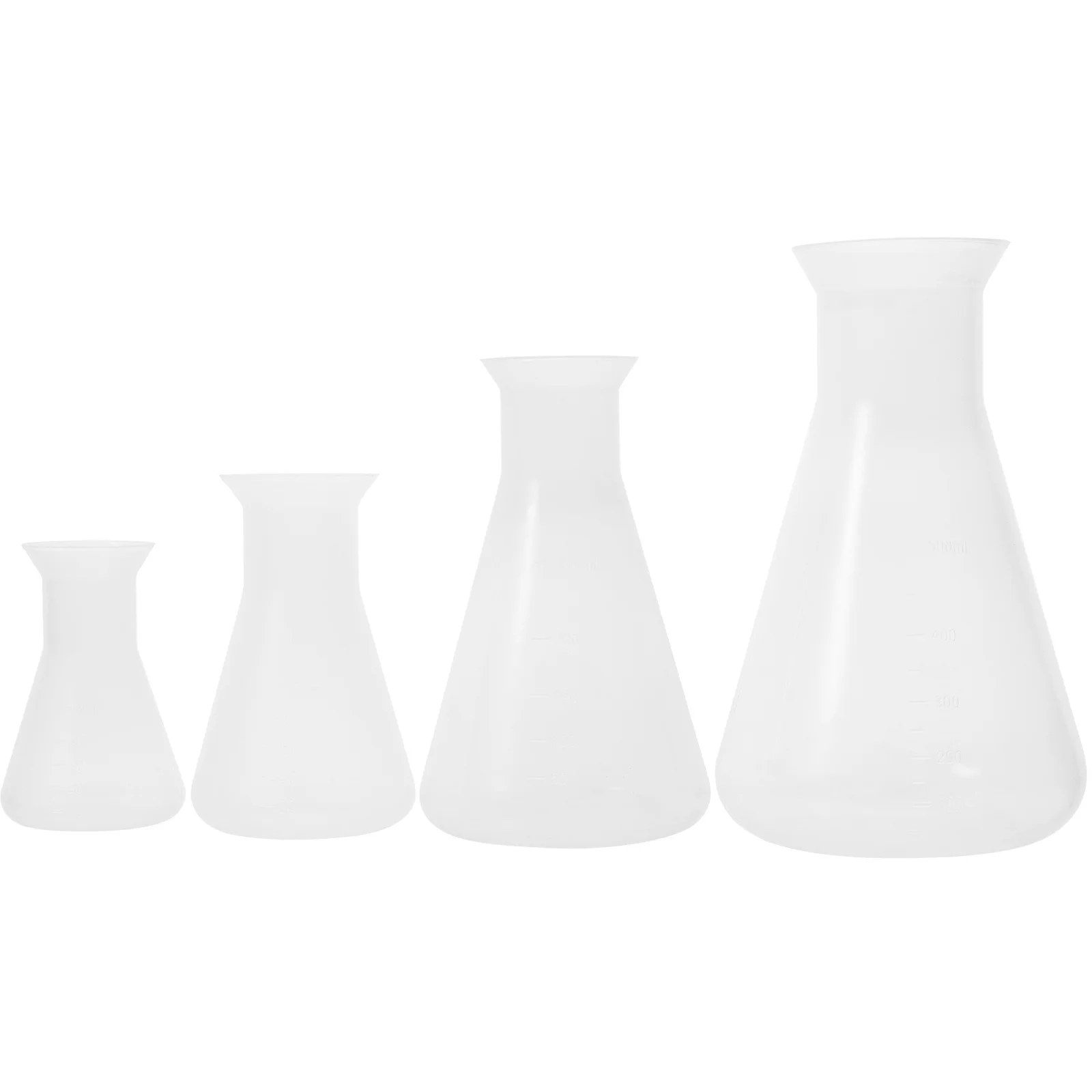

4Pcs Chemistry Erlenmeyer Flasks 50ml 100ml 250ml 500ml Scale Laboratory Flask Experimental School Science Erlenmeyer Flask