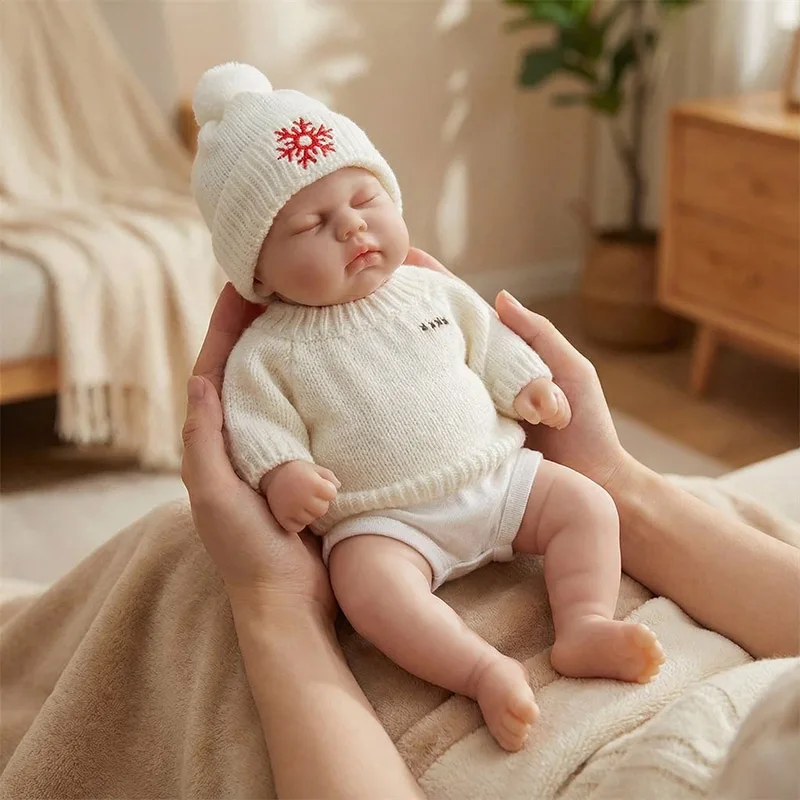 12inch No Hair Pickle Multiple clothing options Cute Full Solid Silicone Flexible Elastic  Lifelike Reborn Doll for Collectors