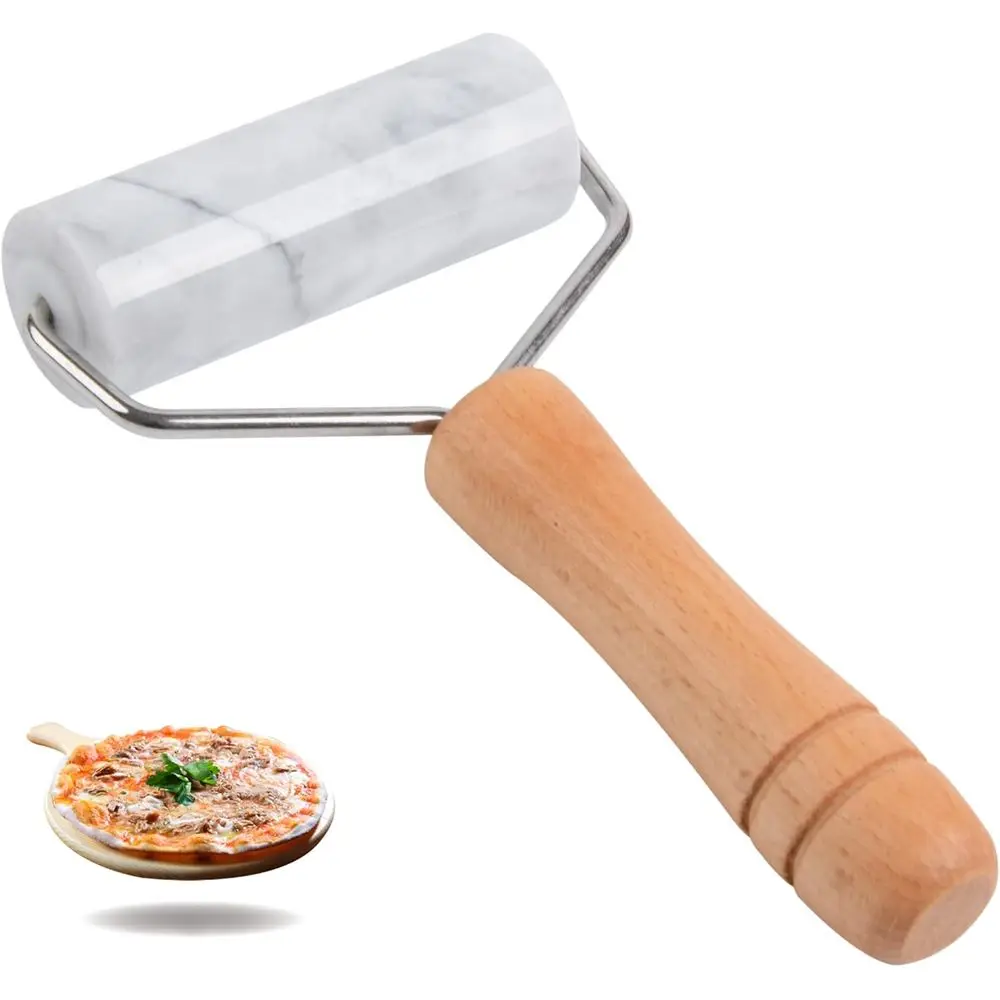 Marble T-Type Dough Roller for Non-Stick Pizza, Cookie, and Tortilla Making
