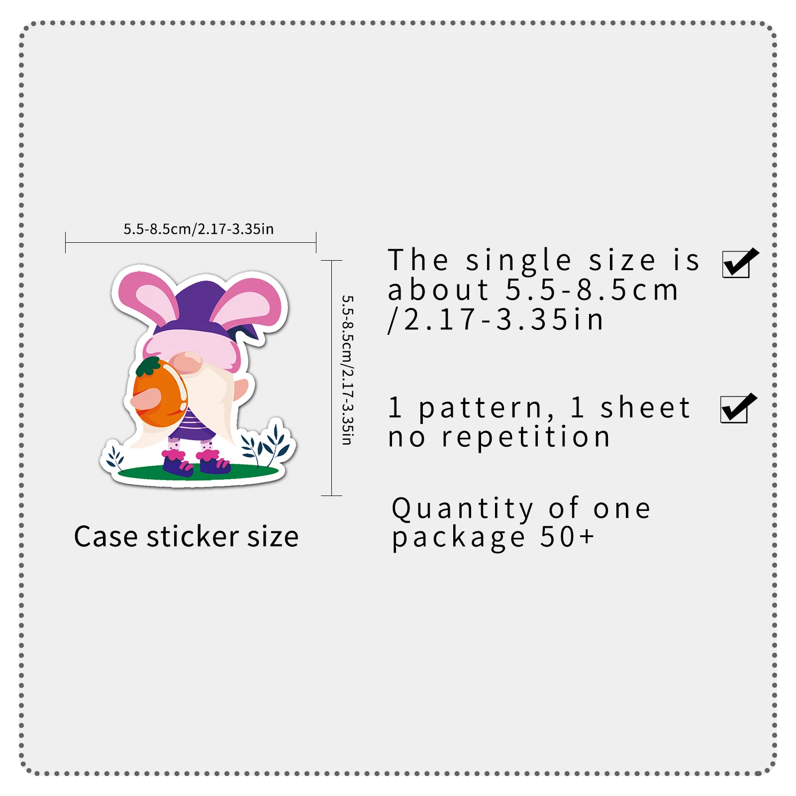 50Pcs Easter Dwarf Series Cartoon Cute Waterproof Sticker Skateboarding Snowboard Retro Vinyl home decal Sticker