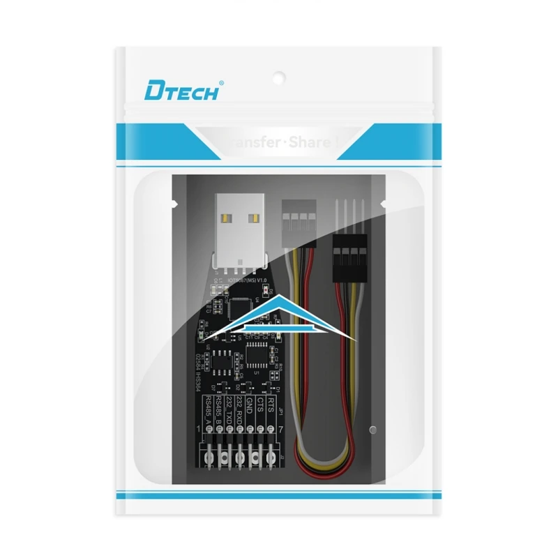 Modulo di comunicazione adattatore convertitore seriale da USB a RS232 RS485 di grado industriale DTECH IOT5087(MS) da 3 pezzi