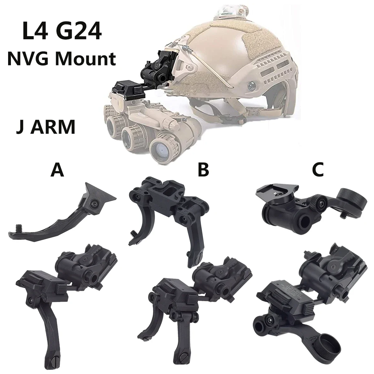 Tactical L4 G24 L4G24 NVG Helmet Mount Bracket Holder For PVS15 PVS18 GPNVG18 Goggle Night Vision Stent Skip With J Arm Adapter