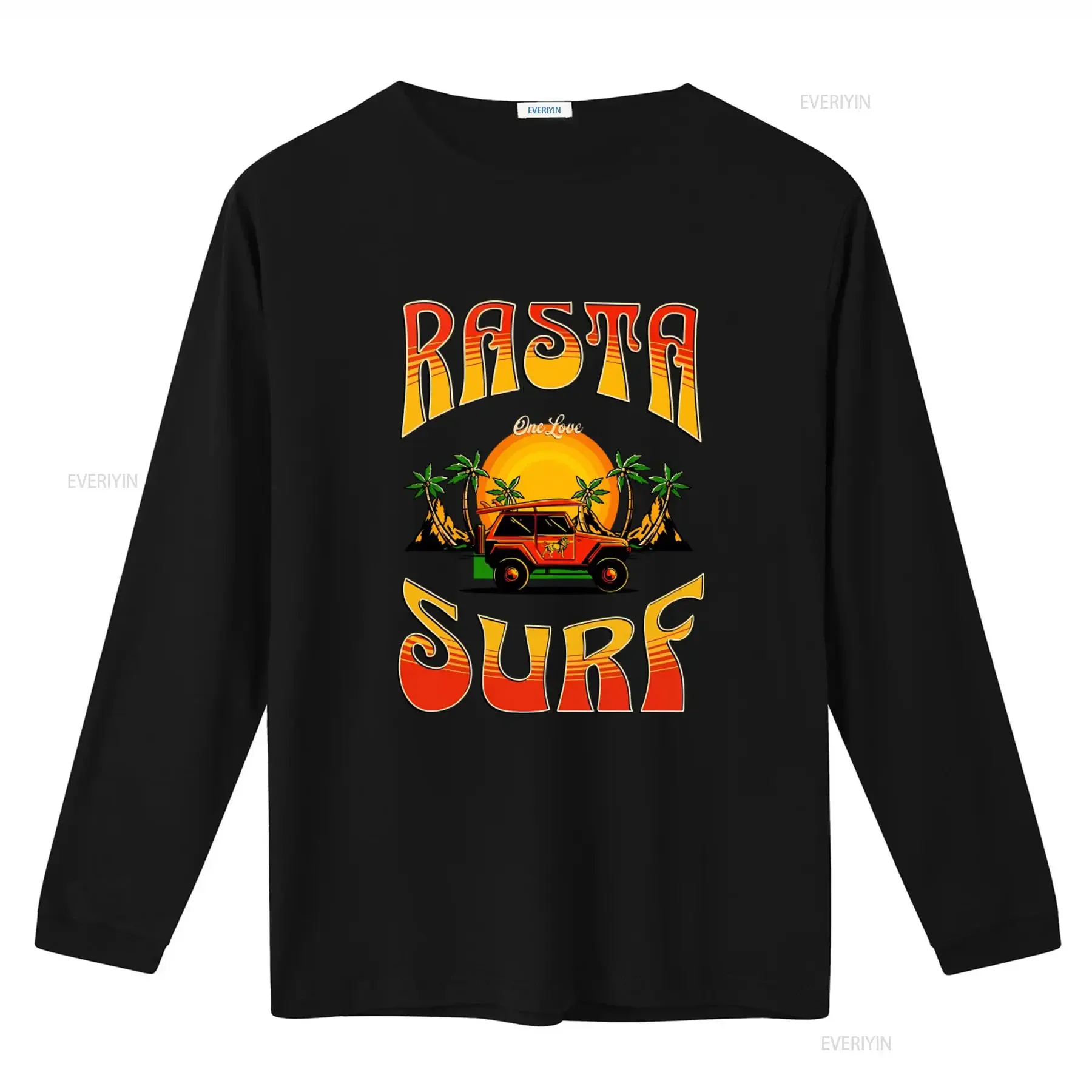 RASTA REGGEA T SHIRT SAFARI ONE LOVE MAN UNISEX WOMAN TOP GIFT SURF PALM TREE SUNSET DESIGN vintage Washed Casual