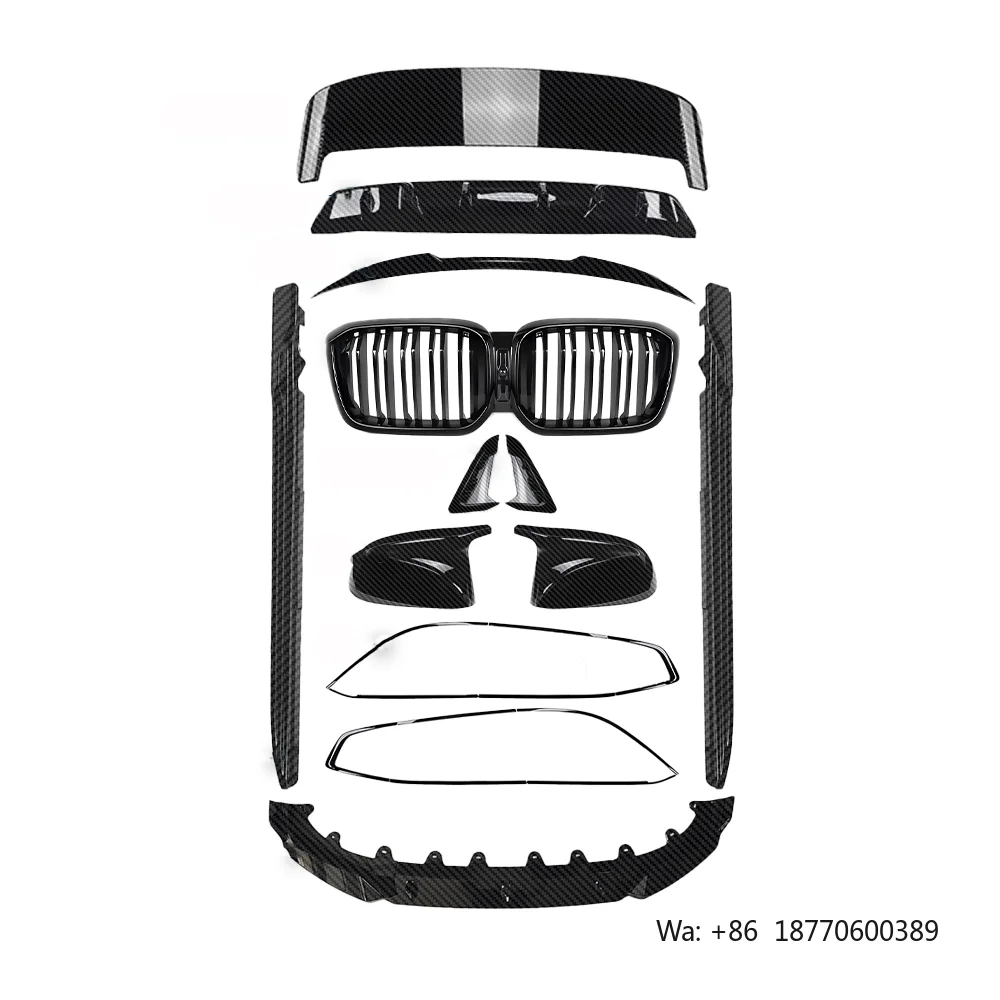 

9 PCS Upgrade and Modification Carbon Look Small Surround Complete Body Kit for BMW X3 X4 IX3 2022-2025