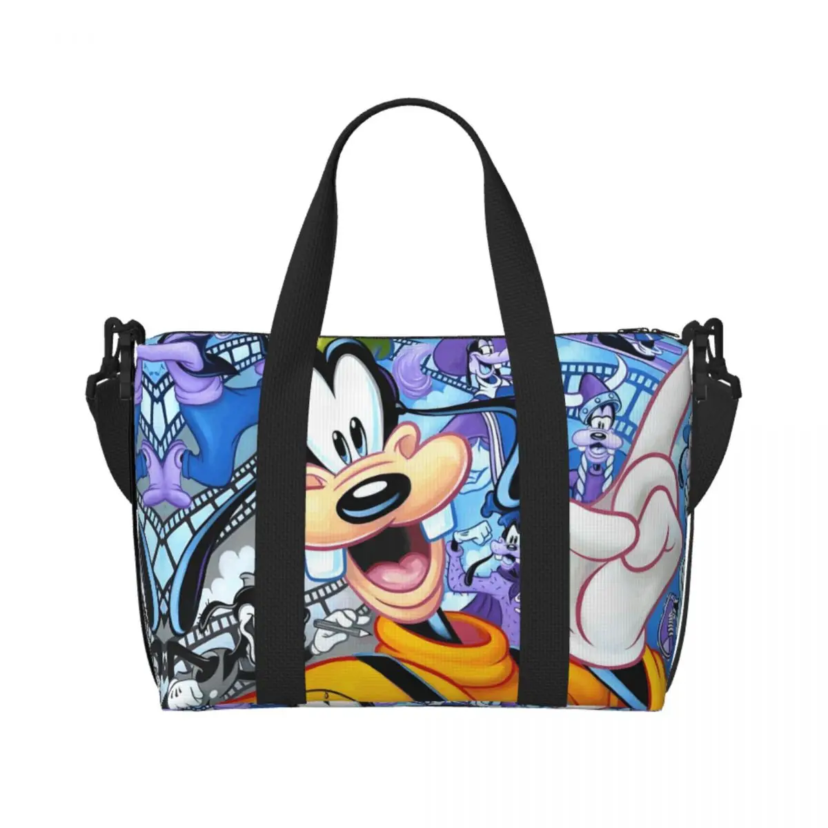 

Пользовательские гуфи красочный узор продуктовые сумки-тоут для покупок женские большие вместительные забавные собаки тренажерный зал пляжные дорожные сумки