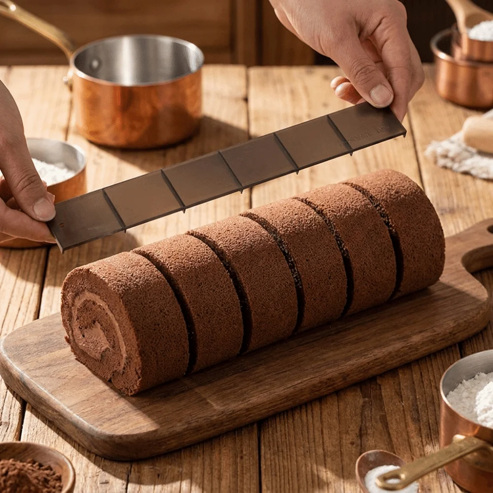 Uniform Division Cake Roll Slicing Ruler Reusable Durable Baking Ruler Multipurpose Easy Clean Cake Divider Kitchen