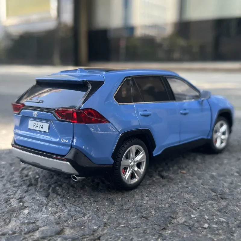 Коллекционная игрушка в масштабе 1:24 для Toyota RAV4 SUV из сплава, модель автомобиля со звуком и фотографией, коллекционная игрушка, подарок на день рождения